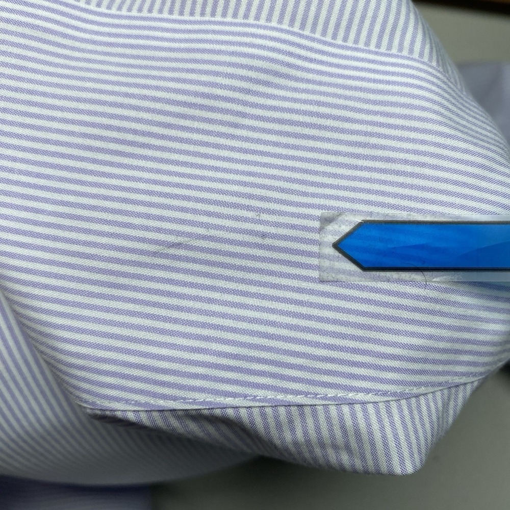 Brooks Brothers 1818 Madison Dress Shirt 19 36 Light Purple Fine Stripe - Picture 10 of 11